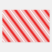 Classic Candy Cane Stripes Red Green Christmas ラッピングペーパーシート (正面3)