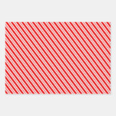 Classic Candy Cane Stripes Red Green Christmas ラッピングペーパーシート (正面)