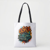 Classic Car Graffiti Tote Bag トートバッグ (正面)