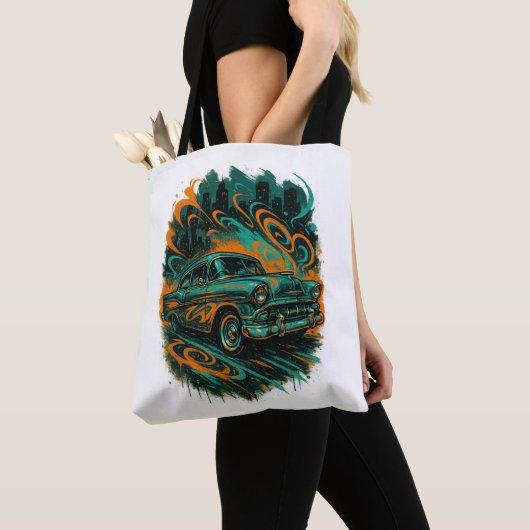 Classic Car Graffiti Tote Bag トートバッグ (クローズアップ)