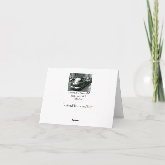 Classic car in Beacon Hill Photo Note Card カード (裏面)