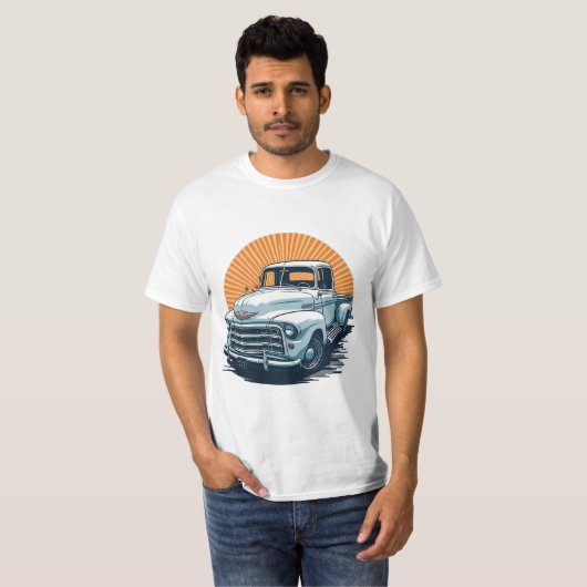 Classic car pickup chevrolet vintage tシャツ (正面フル)