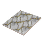 Classic Carrara Gold Marble Silver Black Plum タイル (側面)