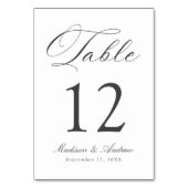 Classic Charcoal Calligraphy Wedding テーブルナンバー (正面)