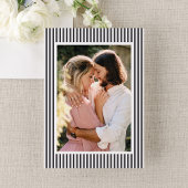 Classic Charcoal Hydrangea Photo Wedding 招待状