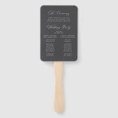 Classic Charcoal Hydrangea Wedding Program ハンドファン (裏面)