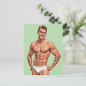 Classic Charm: A Mid-Century Pin-Up of Confidence ポストカード (スタンド正面)