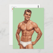 Classic Charm: A Mid-Century Pin-Up of Confidence ポストカード (正面/裏面)