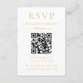 Classic Chartreuse Minimalist Wedding QR Code 出欠カード (正面)