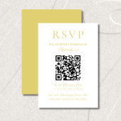 Classic Chartreuse Minimalist Wedding QR Code 出欠カード
