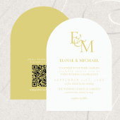 Classic Chartreuse Monogram Minimalist Wedding 招待状