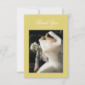 Classic Chartreuse Wedding Photo Thank You Card サンキューカード (正面)