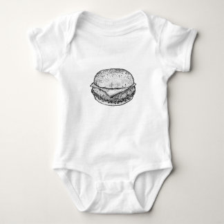 Classic Cheeseburger Illustration Baby Clothes ベビーボディスーツ