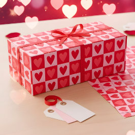 Classic Cherry Red Hearts Valentine Gift ラッピングペーパー