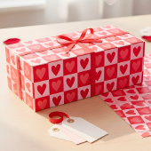 Classic Cherry Red Hearts Valentine Gift ラッピングペーパー