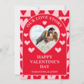 Classic Cherry Red Hearts Valentine’s Gift Photo シーズンカード (正面)