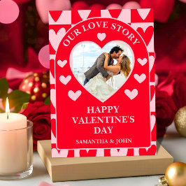 Classic Cherry Red Hearts Valentine’s Gift Photo シーズンカード