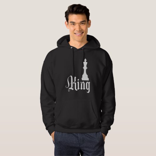 Classic Chess Design king men and womens パーカ (正面フル)