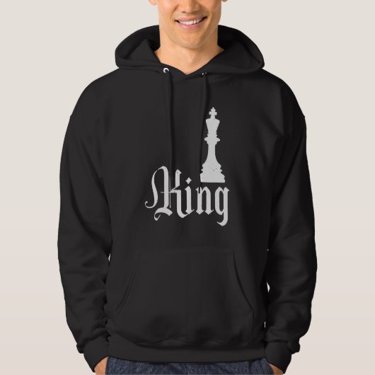 Classic Chess Design king men and womens パーカ (正面)