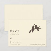 Classic Chic Birds Ivory Formal Wedding RSVP Cards (正面/裏面)
