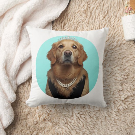 Classic Chic Breakfast Poster Golden Retriever クッション (ブランケット)