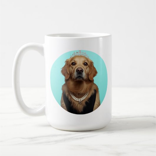 Classic Chic Breakfast Poster Golden Retriever コーヒーマグカップ (左)