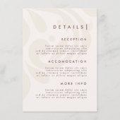 Classic Chic Cream Burgundy Damask Wedding Details エンクロージャーカード (正面)