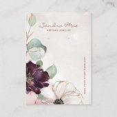 Classic Chic PurplFloral Gold Jewelry Display Card 名刺 (正面)