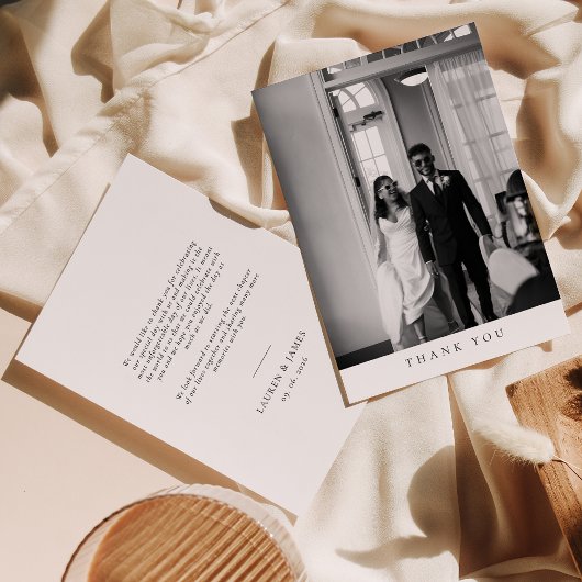 Classic Chic Wedding Photo Thank You Card サンキューカード
