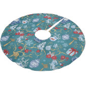 Classic Chinoiserie Christmas Decor ブラッシュドポリエステルツリースカート (アングル)