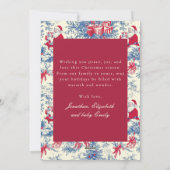 Classic Chinoiserie Toile De Jouy Photo Christmas シーズンカード (裏面)