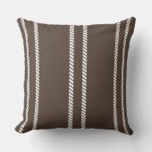 Classic Chocolate Brown with Stripes Throw Pillow クッション (正面)