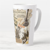 Classic Christian Hymns Songs Music Collage カフェラテマグ (右アングル)