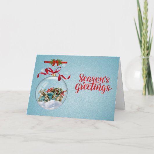 Classic Christmas Bauble Customizable Inside Text  シーズンカード (正面)