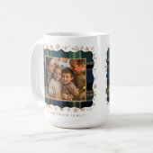 Classic Christmas Blu Plaid Photo Template ID1141B コーヒーマグカップ (正面左)