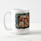 Classic Christmas Blu Plaid Photo Template ID1141B コーヒーマグカップ (左)