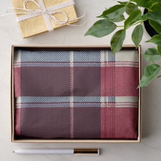 Classic Christmas Blue and Red Plaid 薄葉紙 (ギフト)