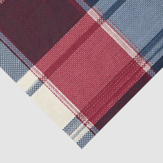 Classic Christmas Blue and Red Plaid 薄葉紙 (詳細)