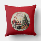 Classic Christmas Buffalo Plaid Pillow クッション (裏面)