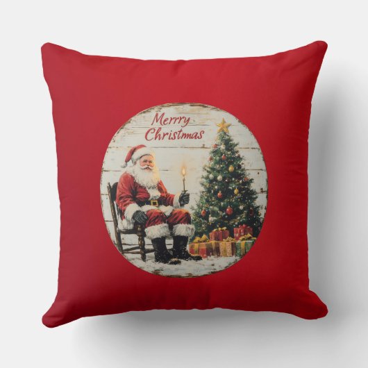 Classic Christmas Buffalo Plaid Pillow  クッション (裏面)