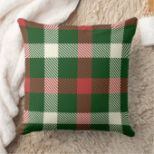 Classic Christmas Buffalo Plaid Pillow クッション (ブランケット)