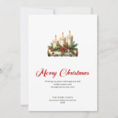 Classic Christmas candles pine greenery card シーズンカード (正面)