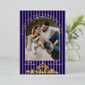 Classic Christmas Carol Christian Nativity Photo 箔シーズンカード (立ち正面)