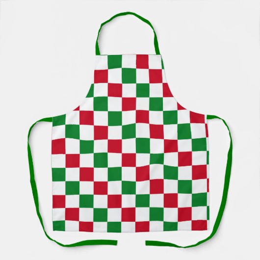Classic Christmas Checkerboard Pattern エプロン (正面)