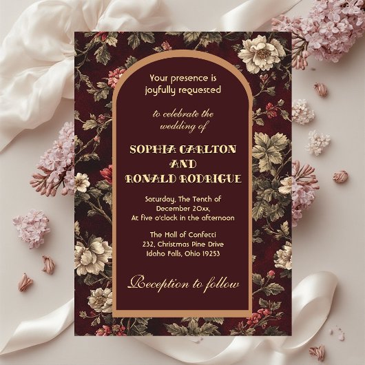 Classic Christmas Chinoiserie Romantic Wedding  招待状