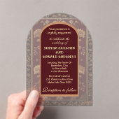 Classic Christmas Chinoiserie Traditional Wedding アクリル招待状 (インサイチュ (ポータブル))