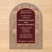 Classic Christmas Chinoiserie Traditional Wedding アクリル招待状 (正面)