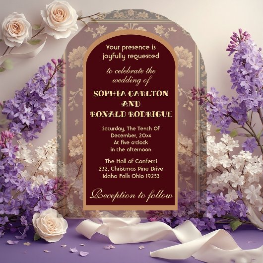 Classic Christmas Chinoiserie Traditional Wedding アクリル招待状