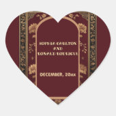 Classic Christmas Chinoiserie Traditional  Wedding ハートシール (正面)