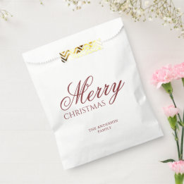 Classic Christmas Favor Bags | Deep Red Script フェイバーバッグ